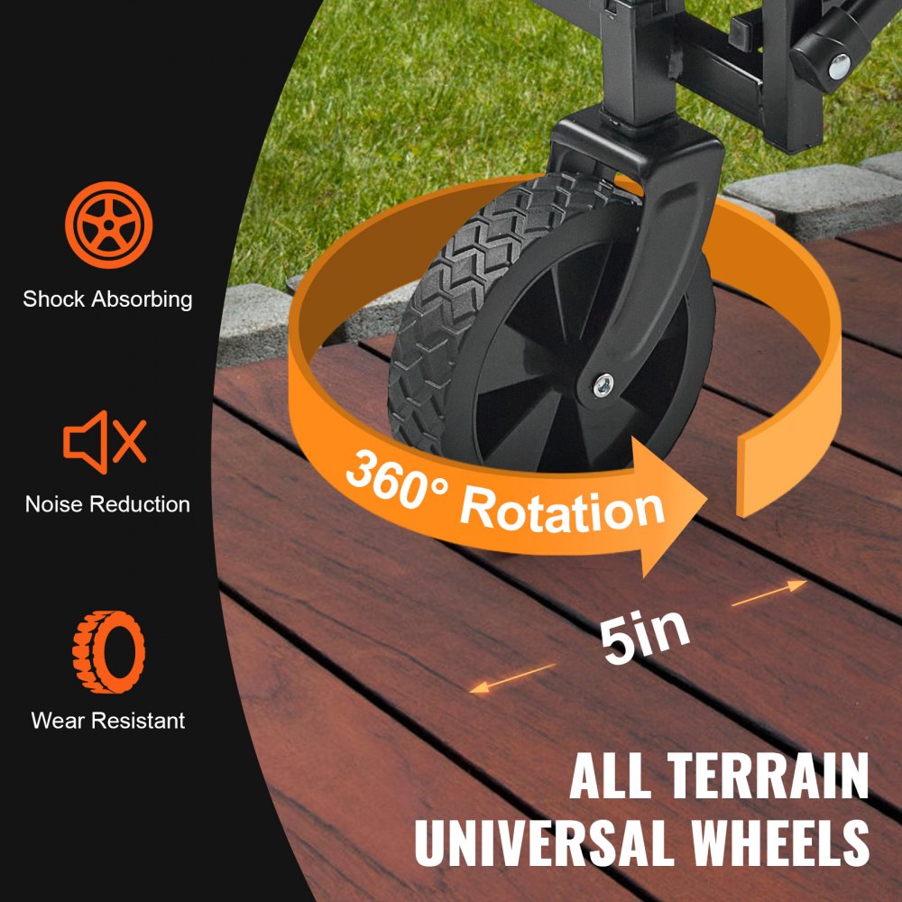 W11 - Heavy-Duty Folding Wagon with All-Terrain Wheels and Cup Holders
