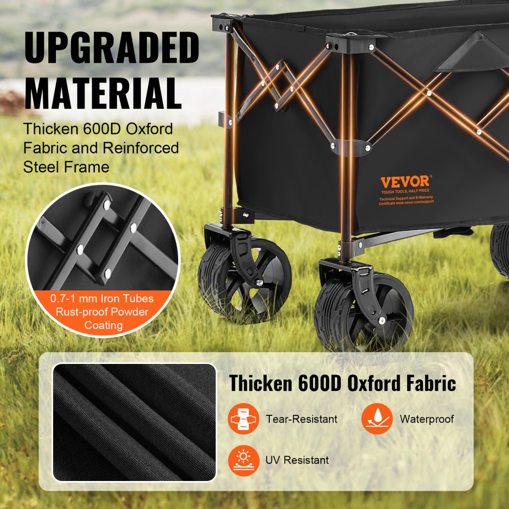 W9-1 - All-Terrain Folding Wagon, 265 lbs Capacity, Compact Design