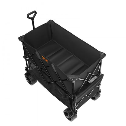 W12 - Heavy-Duty Foldable Double Layer Wagon with Side Pockets