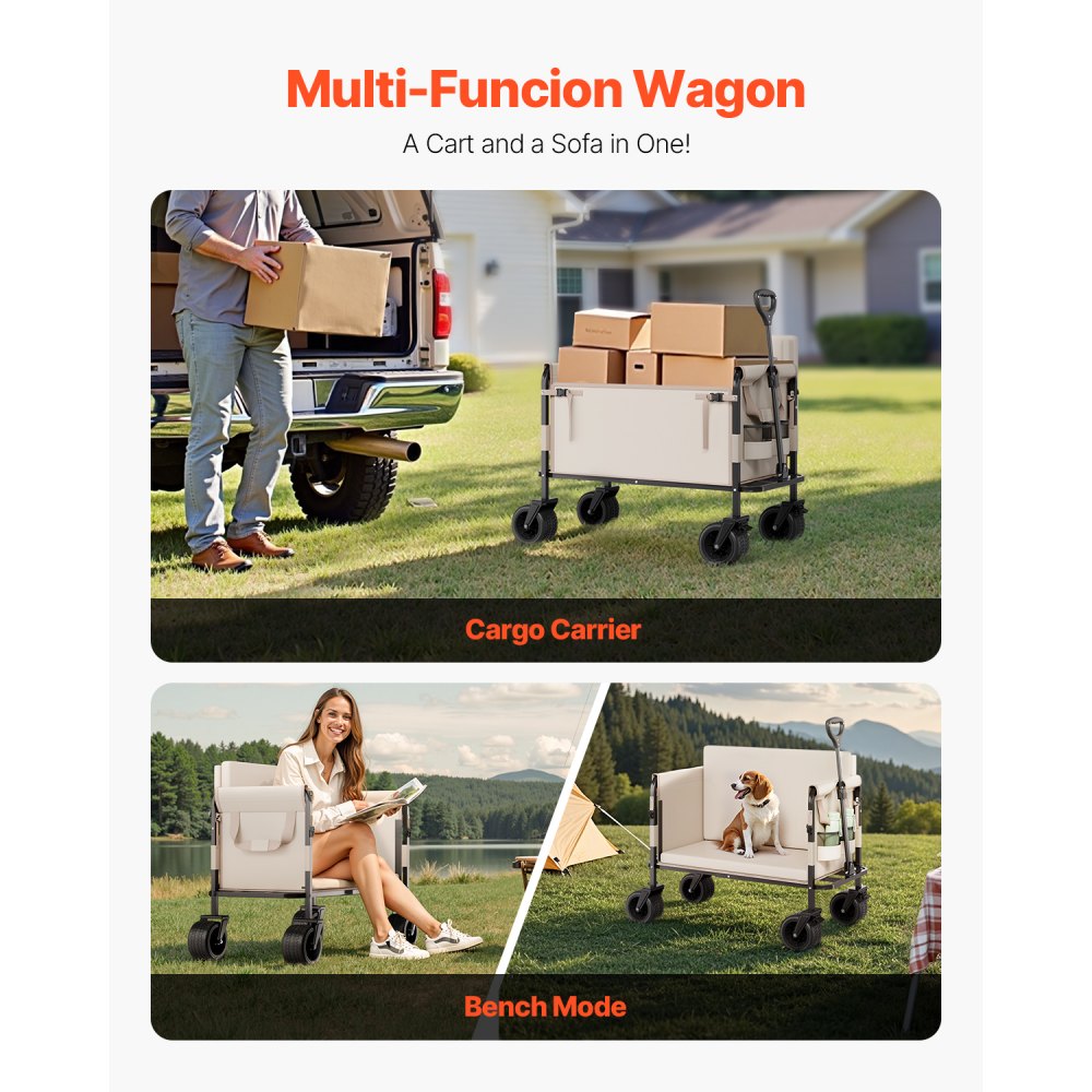 W27 - 450lb Capacity Foldable Wagon & Sofa with 220L Space