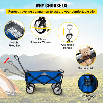 VV-FWC-BG - Heavy-Duty Collapsible Wagon Cart for Outdoor Adventures