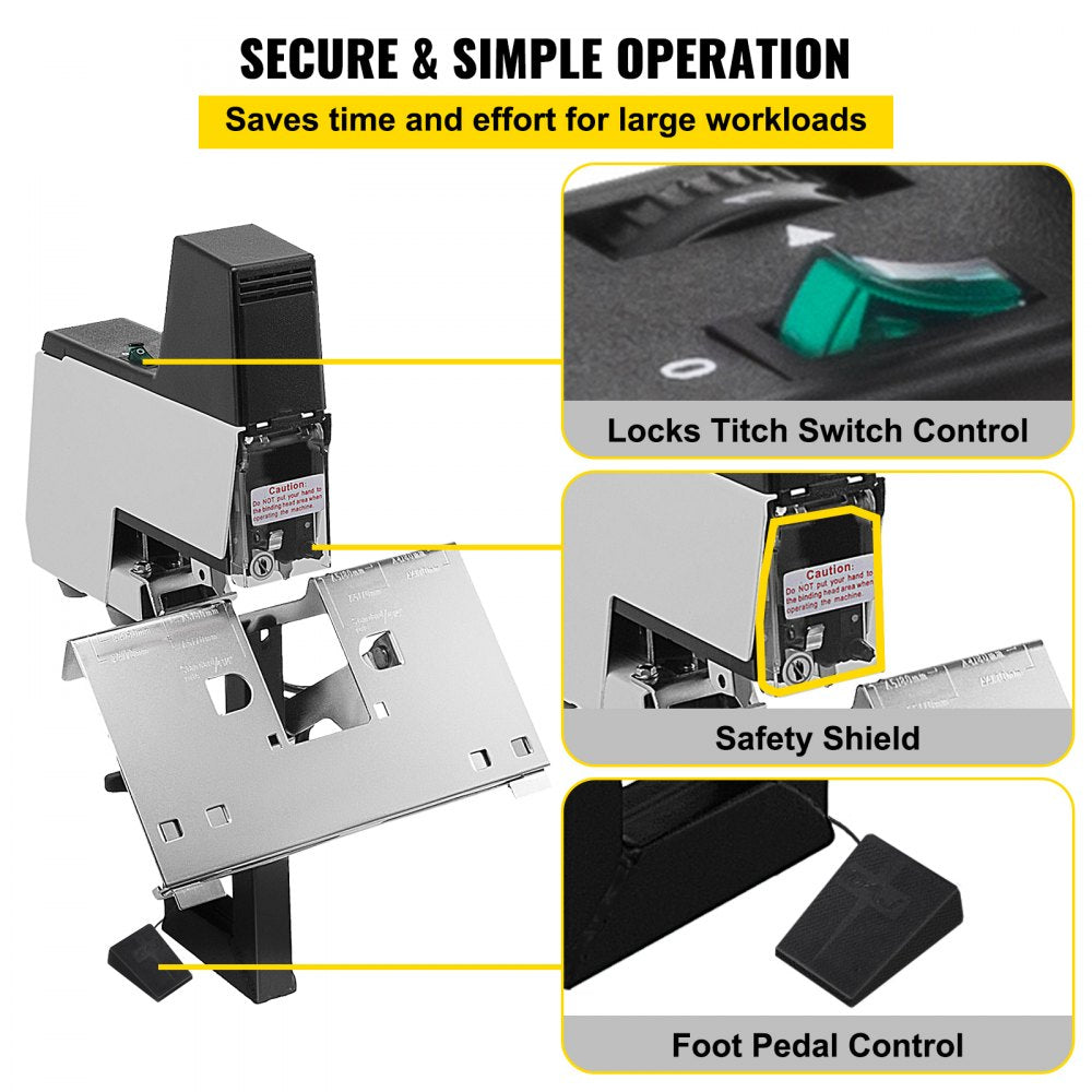 010268692897 - VEVOR Metal Electric Stapler, Binds 2-50 Sheets, 60 Nails/min