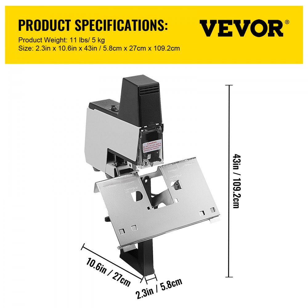 010268692897 - VEVOR Metal Electric Stapler, Binds 2-50 Sheets, 60 Nails/min