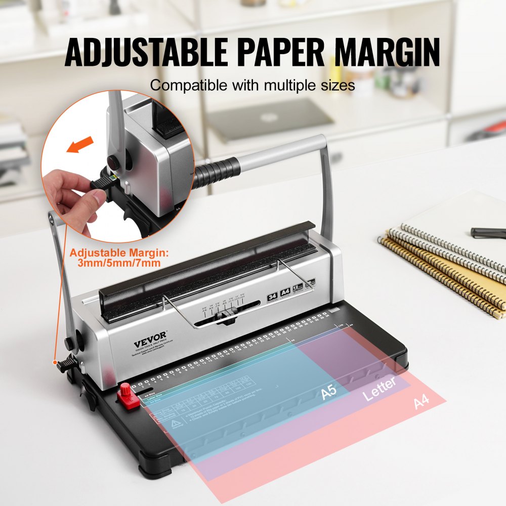 STD12B - Manual Coil Binding Machine for DIY Booklets, 14.6x9.6 inches