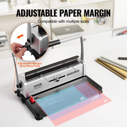 STD12B - Manual Coil Binding Machine for DIY Booklets, 14.6x9.6 inches