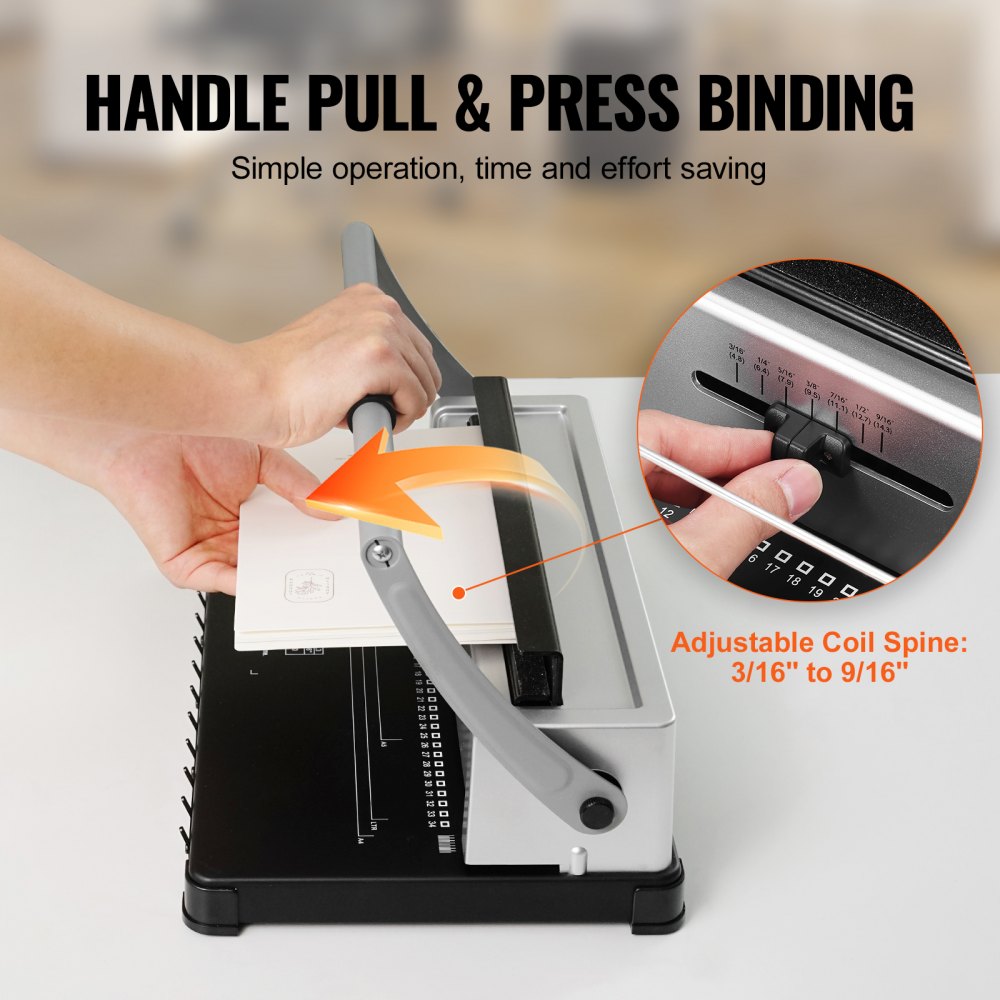 STD12B - Manual Coil Binding Machine for DIY Booklets, 14.6x9.6 inches