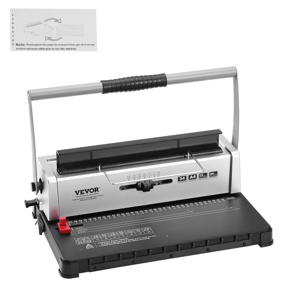 STD12B - Manual Coil Binding Machine for DIY Booklets, 14.6x9.6 inches