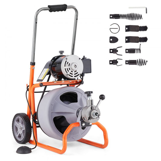 RC-9001H-2.8*9.5*23M 75FT 3/8IN - 75FT Drain Cleaner with Automatic Feed System