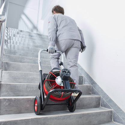 D1000 - 100FT Electric Drain Cleaner with Steel Cable and Transport Wheels