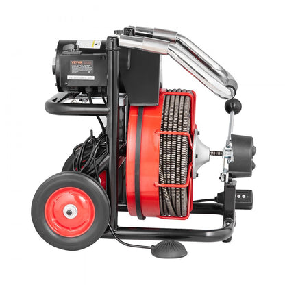 D1000 - 100FT Steel Drain Cleaner with 8 Cutters for Tough Clogs