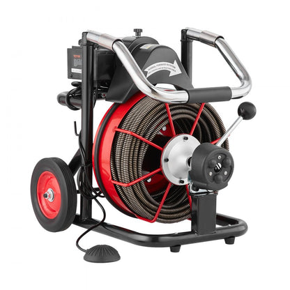 D1000 - 100FT Steel Drain Cleaner with 8 Cutters for Tough Clogs