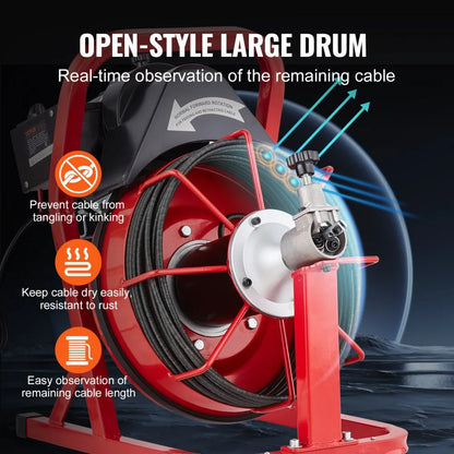 D1000 - 50FT Electric Drain Cleaner with Ergonomic Handle and 4 Cutters