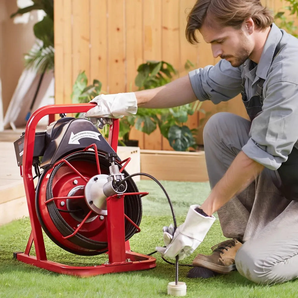 D1000 - 50FT Electric Drain Cleaner with Ergonomic Handle and 4 Cutters