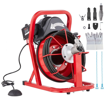 D1000 - 50FT Electric Drain Cleaner with Ergonomic Handle and 4 Cutters