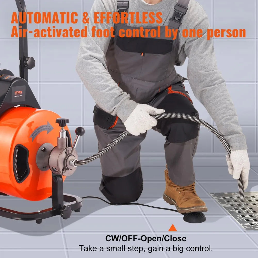 010521493044 - 75FT Drain Cleaning Machine with Flexible Auger