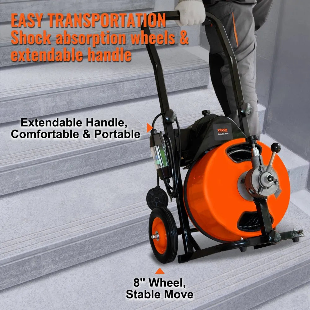010521493044 - 75FT Drain Cleaning Machine with Flexible Auger