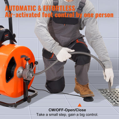 010309633024 - 100FT Drain Cleaning Machine for Hassle-Free Plumbing Tasks