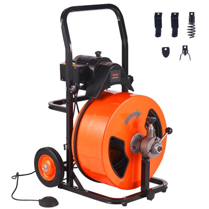 010309633024 - 100FT Drain Cleaning Machine for Hassle-Free Plumbing Tasks