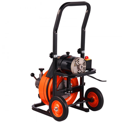 010273260440 - 75FT VEVOR Drain Cleaning Machine with Auto-Feed and 4 Cutters