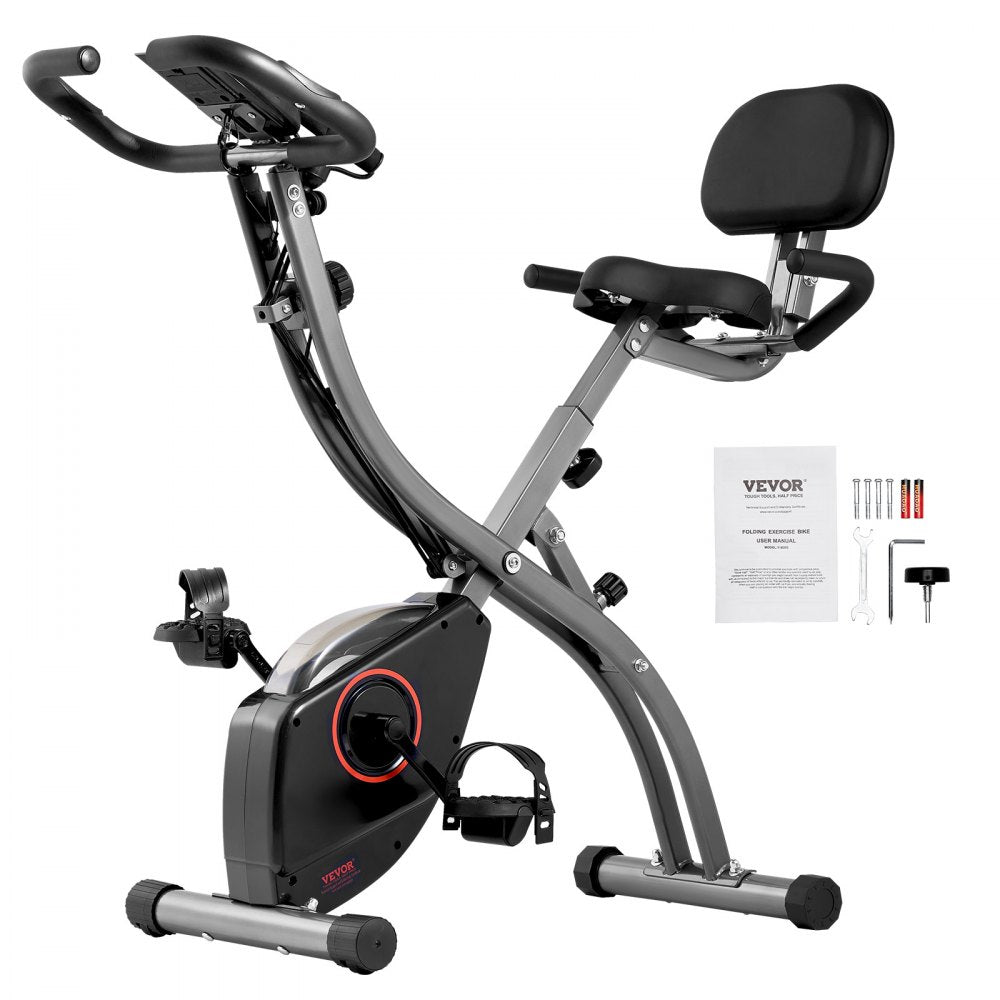 Y-B203 - Adjustable Folding Exercise Bike with Magnetic Resistance & Stability