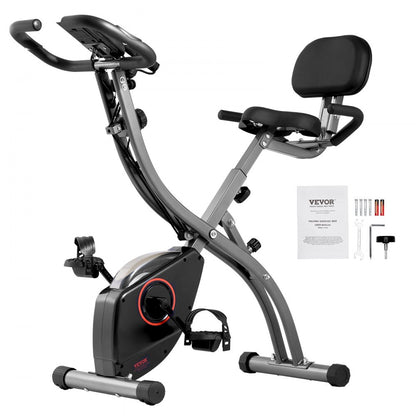 Y-B203 - Adjustable Folding Exercise Bike with Magnetic Resistance & Stability