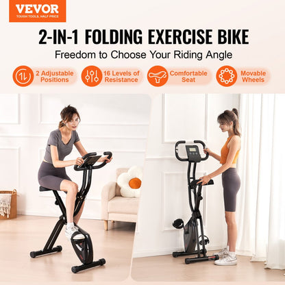 Y-B206 - 3-in-1 Folding Exercise Bike with Adjustable Resistance & Portability