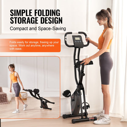 Y-B206 - 3-in-1 Folding Exercise Bike with Adjustable Resistance & Portability