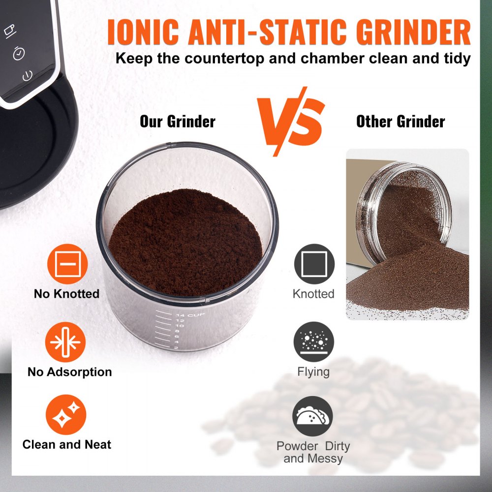 BD-CG001 - 40mm Stainless Steel Burr Coffee Grinder with 51 Settings