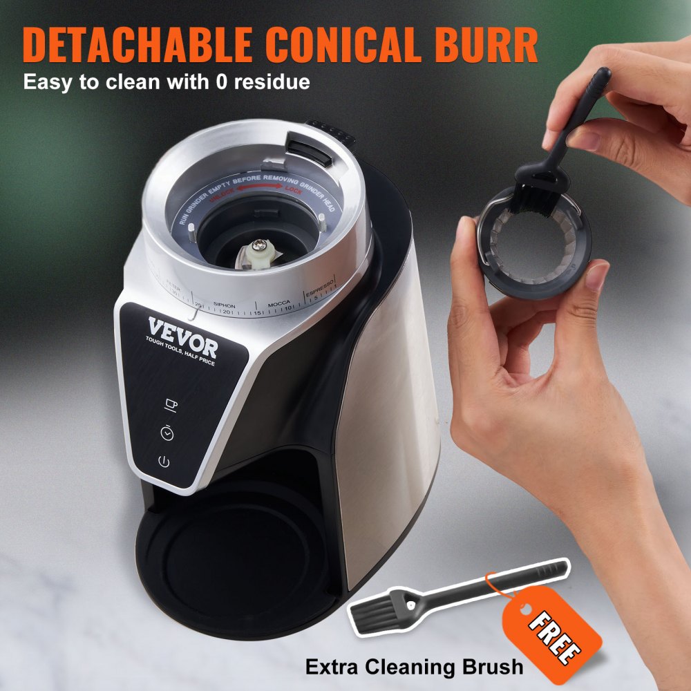 BD-CG001 - 40mm Stainless Steel Burr Coffee Grinder with 51 Settings