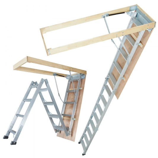 A7 - 22.5"x63" Foldable Attic Ladder, 350lb Capacity & Insulated Door