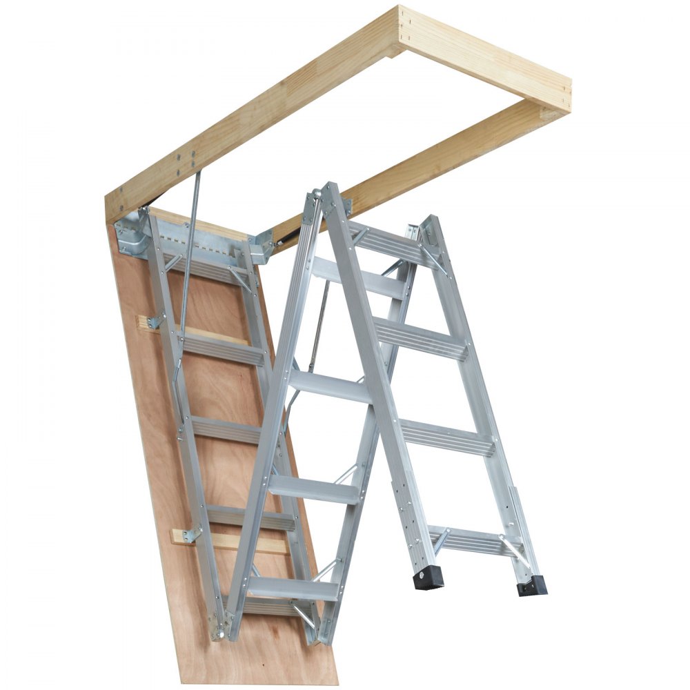 A7 - 22.5"x63" Foldable Attic Ladder, 350lb Capacity & Insulated Door