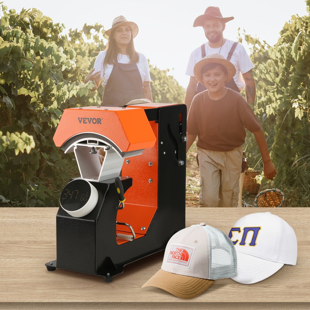 F136 - VEVOR 3-in-1 Hat Heat Press with Enlarged Heating Plate