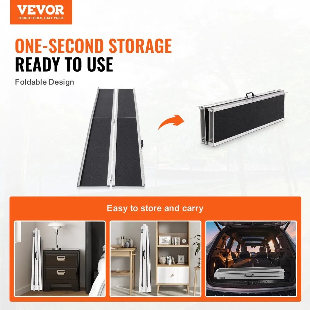 CUEI5QV0 - 10 ft Lightweight Aluminum Wheelchair Ramp, 800 lbs Capacity