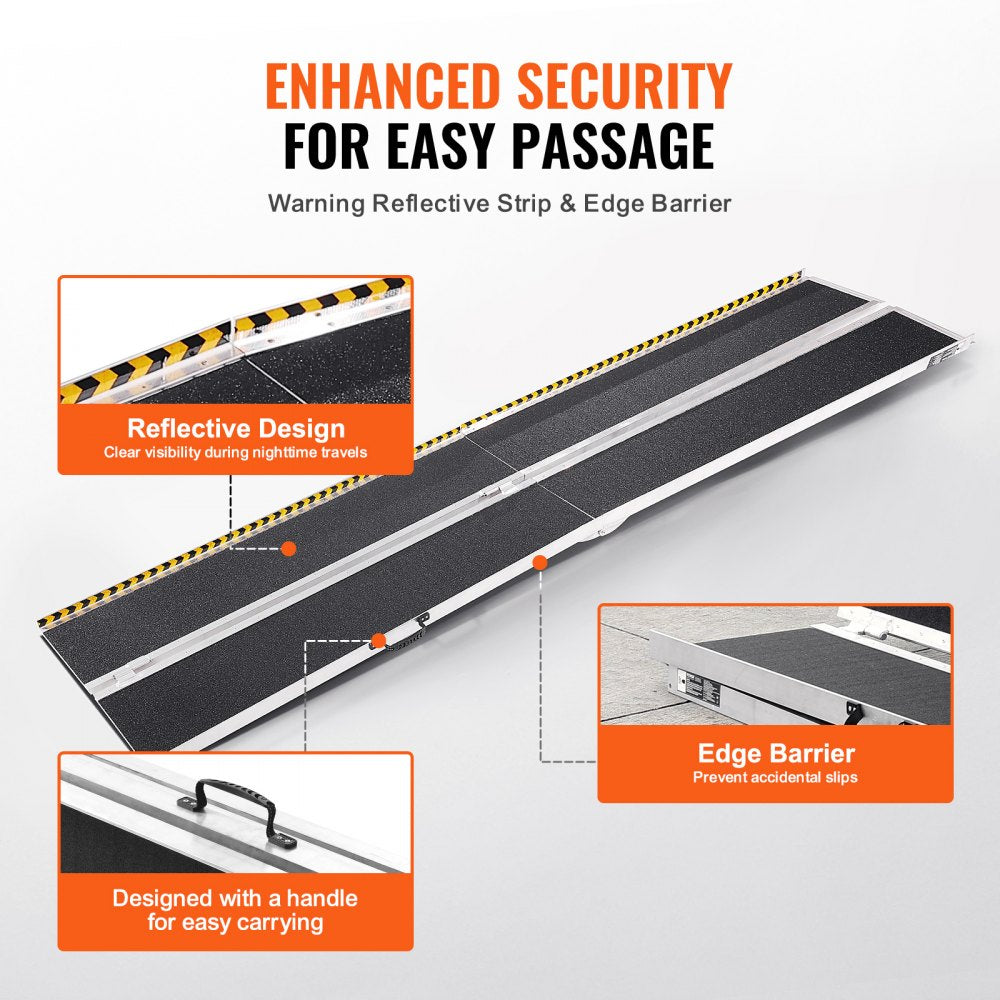 CUEI5QV0 - 10 ft Lightweight Aluminum Wheelchair Ramp, 800 lbs Capacity