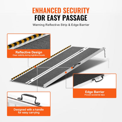 12YUIHV0 - Lightweight 5ft Aluminum Wheelchair Ramp for Easy Accessibility