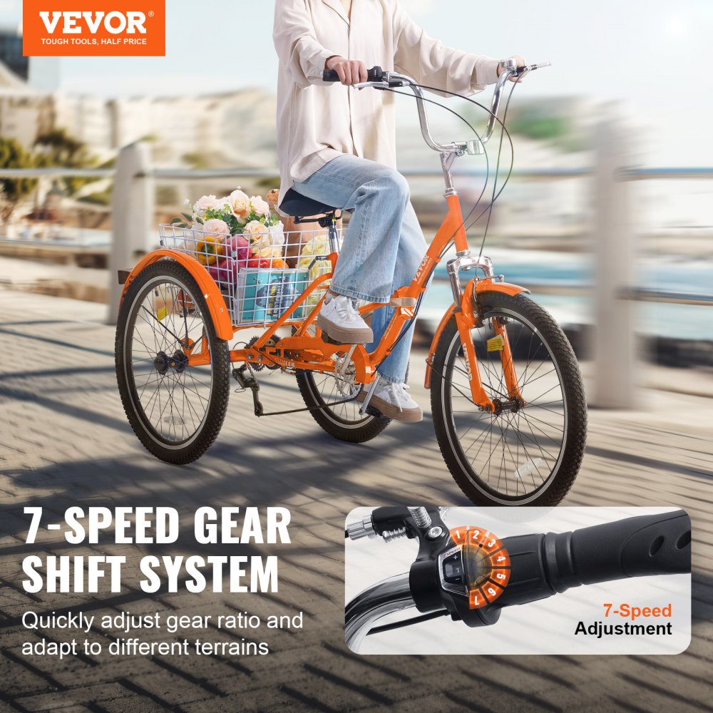 SS002-5B - 24-Inch Foldable Tricycle for Easy Transport and Storage