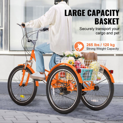SS002-5B - 24-Inch Foldable Tricycle for Easy Transport and Storage