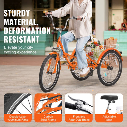 SS002-5B - 24-Inch Foldable Tricycle for Easy Transport and Storage