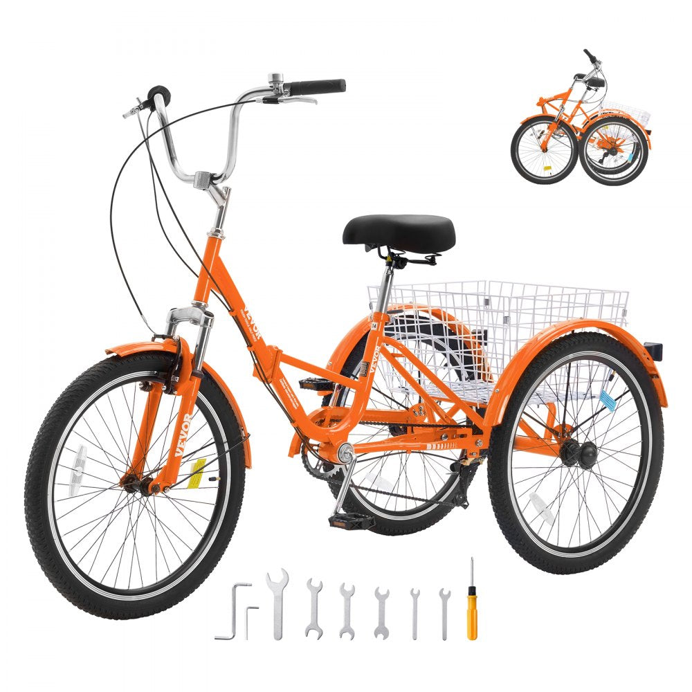 SS002-5B - 24-Inch Foldable Tricycle for Easy Transport and Storage