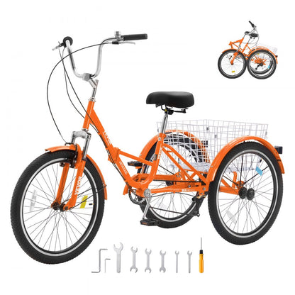 SS002-5B - 24-Inch Foldable Tricycle for Easy Transport and Storage