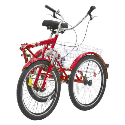 SS003-2A - 24-Inch Foldable Tricycle with Dual Brakes and Rear Basket