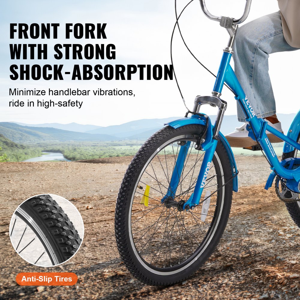 SS003-3B - 26-Inch Folding Tricycle with Basket, Durable Carbon Steel
