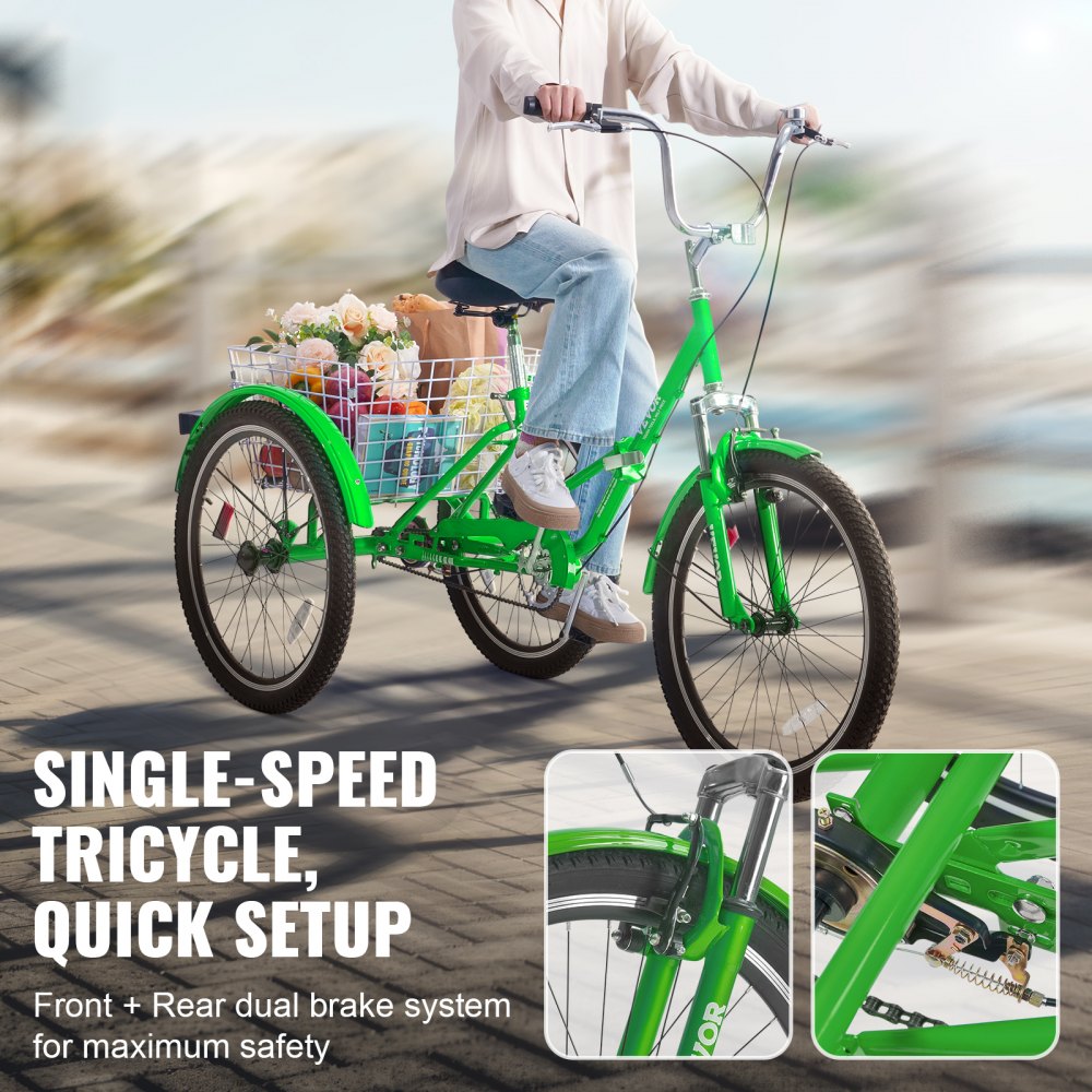 SS003-1 - Collapsible VEVOR Adult Tricycle, Durable Carbon Steel Frame
