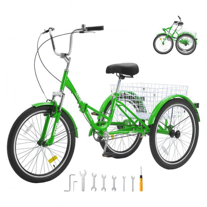 SS003-1 - Collapsible VEVOR Adult Tricycle, Durable Carbon Steel Frame