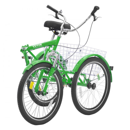 SS003-2B - 24-Inch Foldable Adult Tricycle with Rear Basket