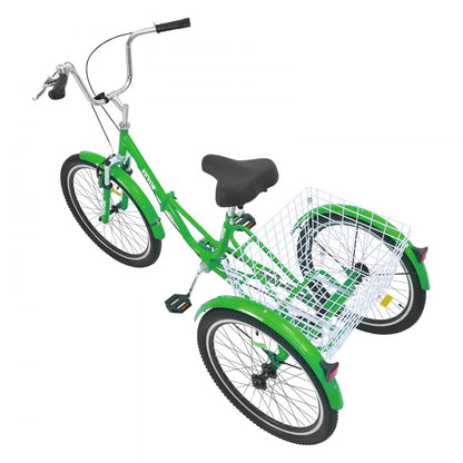 SS003-2B - 24-Inch Foldable Adult Tricycle with Rear Basket