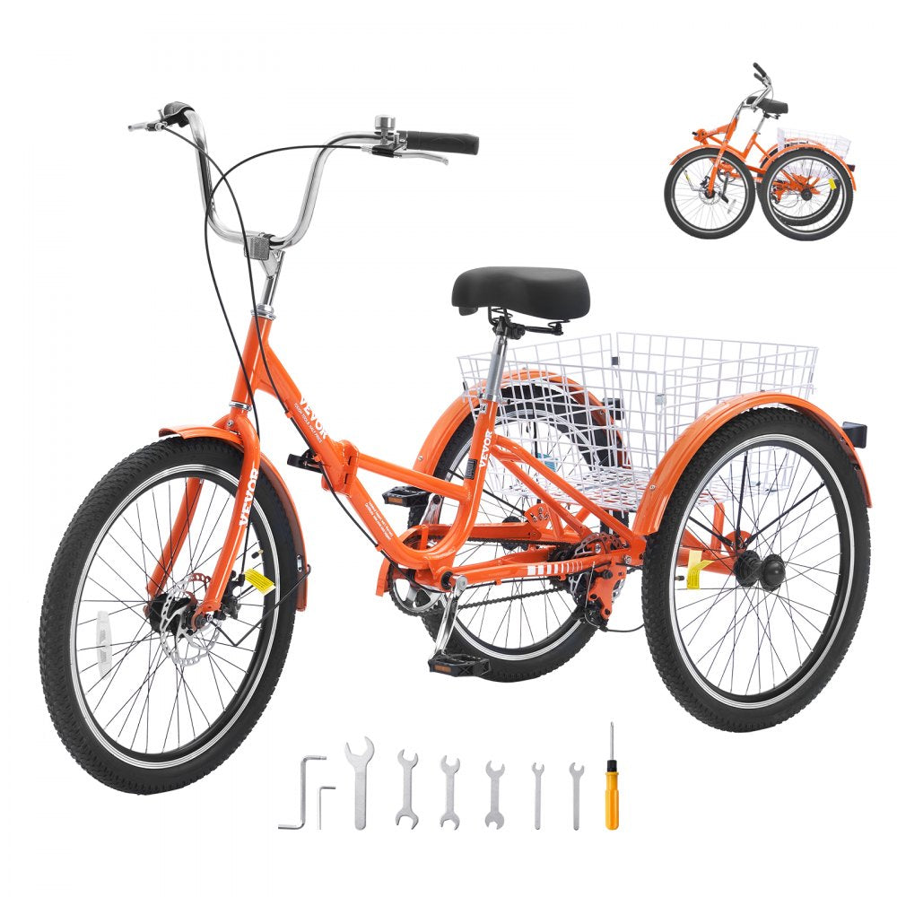 SS001-5 - 24-Inch Lightweight Aluminum Alloy Foldable Tricycle for Adults