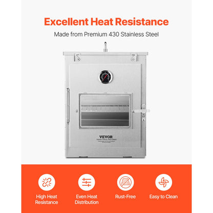 T35-1 - Compact 3-Tier Stainless Steel Camping Oven, 12.2x12.6x17.3 Inches