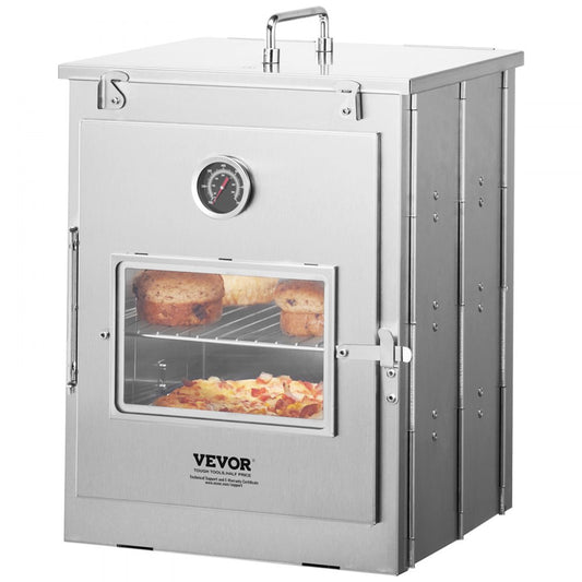 T35-1 - Compact 3-Tier Stainless Steel Camping Oven, 12.2x12.6x17.3 Inches