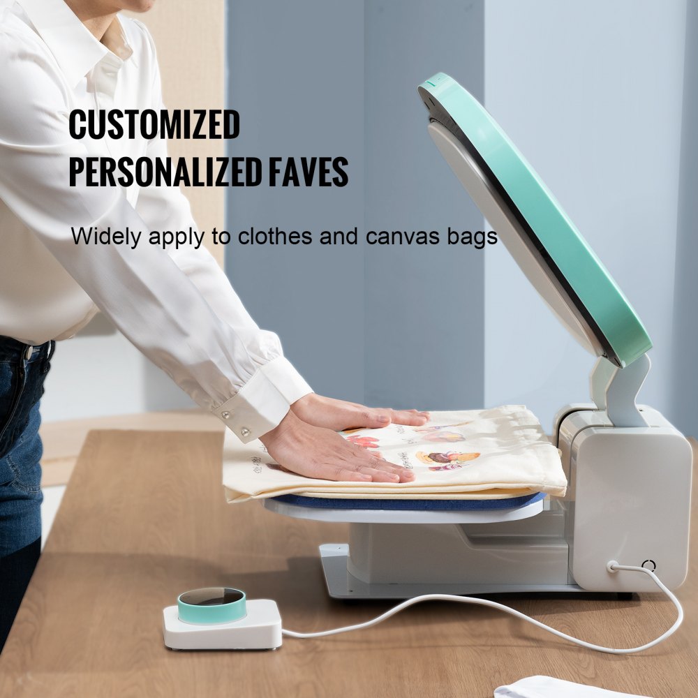 010904582725 - 15x12in VEVOR Auto Heat Press for Effortless Design Transfers